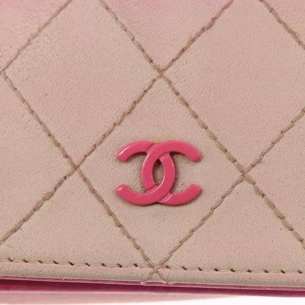 CHANEL Chain Shoulder Bag Leather Pink Silver CC - Picture 12 of 16